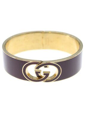 Gucci Interlocking Enamel Bracelet Bangle Brown